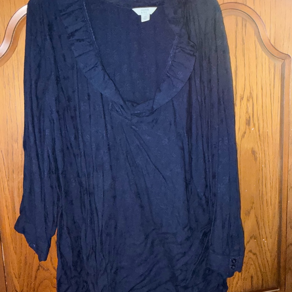 Crown & Ivy Navy Blue Blouse